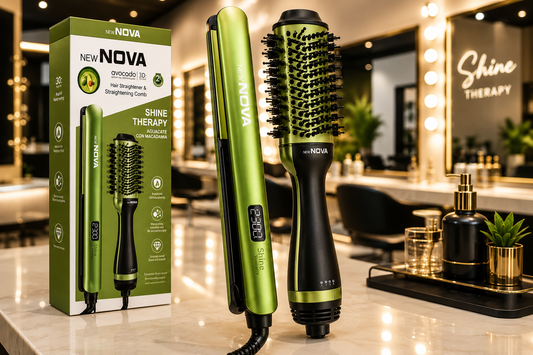 ✨ Cepillo Alisador y Plancha 2 en 1 NEW NOVA con Aguacate
